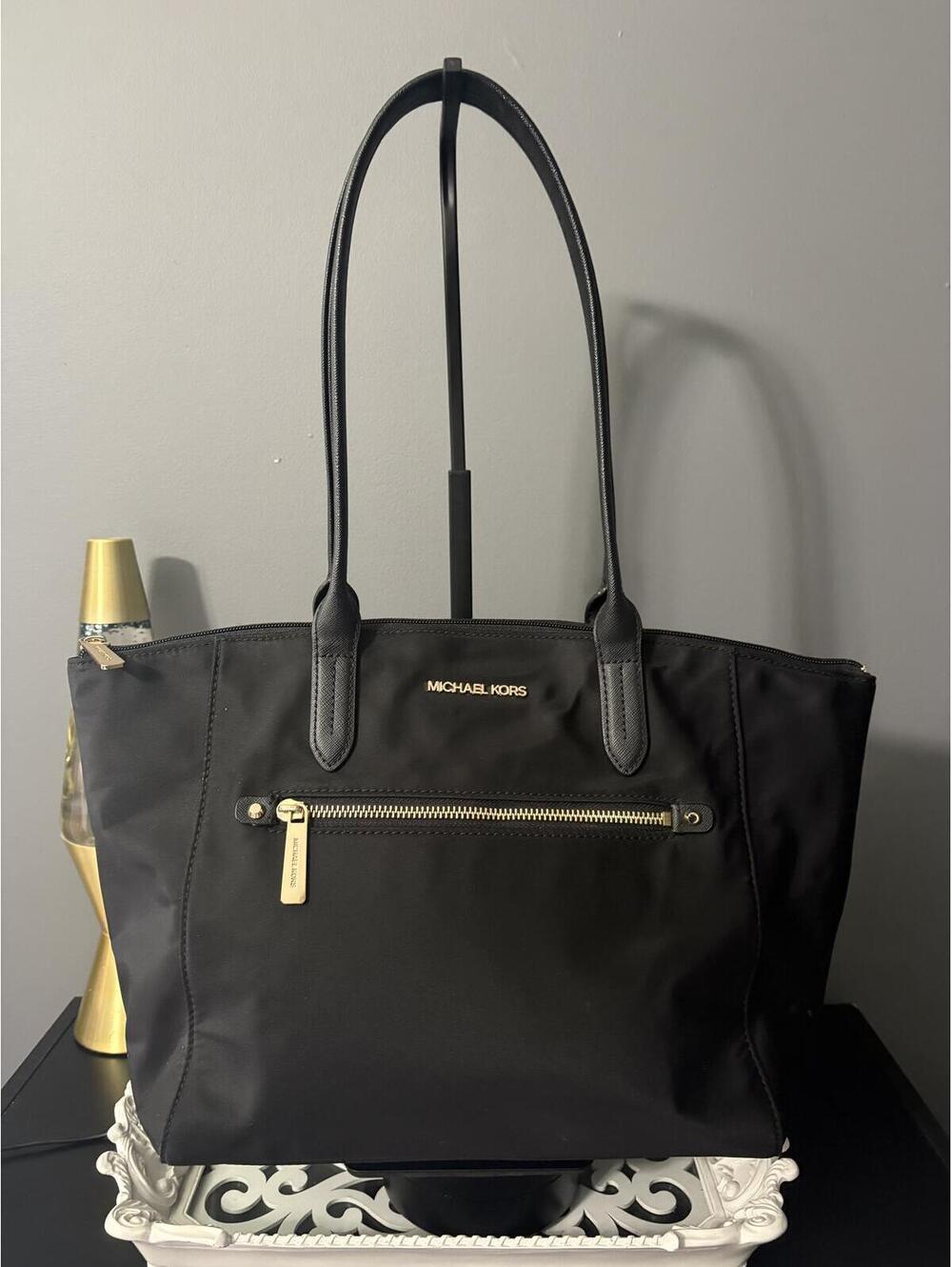 Michael Kors Kelsey Large Black Nylon Tote Bag
